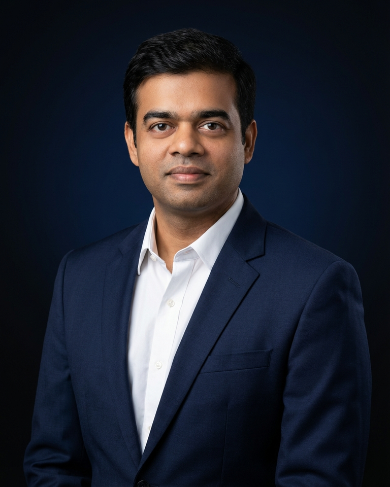 Elango, CTO of RocketOne, in a modern corporate office — leading AI-powered enterprise training transformation